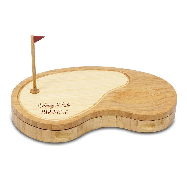 Personalized Golf Cheese Wood Cutting Board Gift With Utensils Etsy
