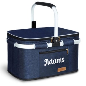 Personalized 35L Large Picnic Basket For Shopping, Travel, Camping, and Grocery