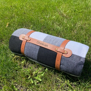 Engraved Large 80''x80'' Waterproof Picnic Blanket - Perfect for Park and Beach, Grass / Water Resistant - Beach Blanket / Picnic Blankets