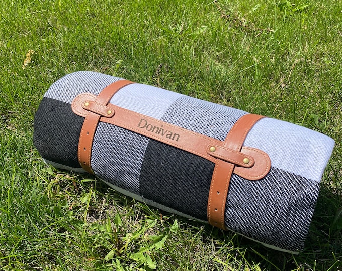 Large Engraved Picnic Blanket – Waterproof, Grass Resistant (80''x80'')