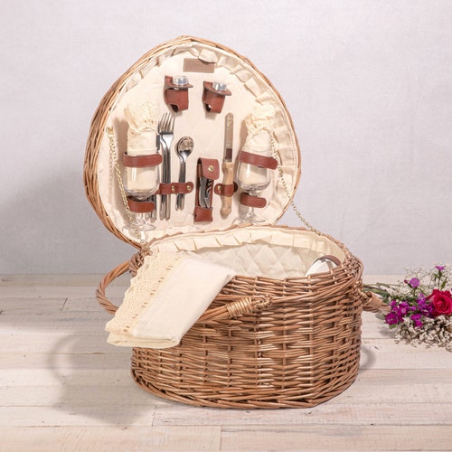 Picnic Basket Personalized for Four Wedding Gift Custom With Etsy