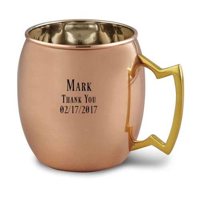 Moscow Mule Mug Solid Copper 16oz Nickel Lined Monogrammed /"T/" Great Gift