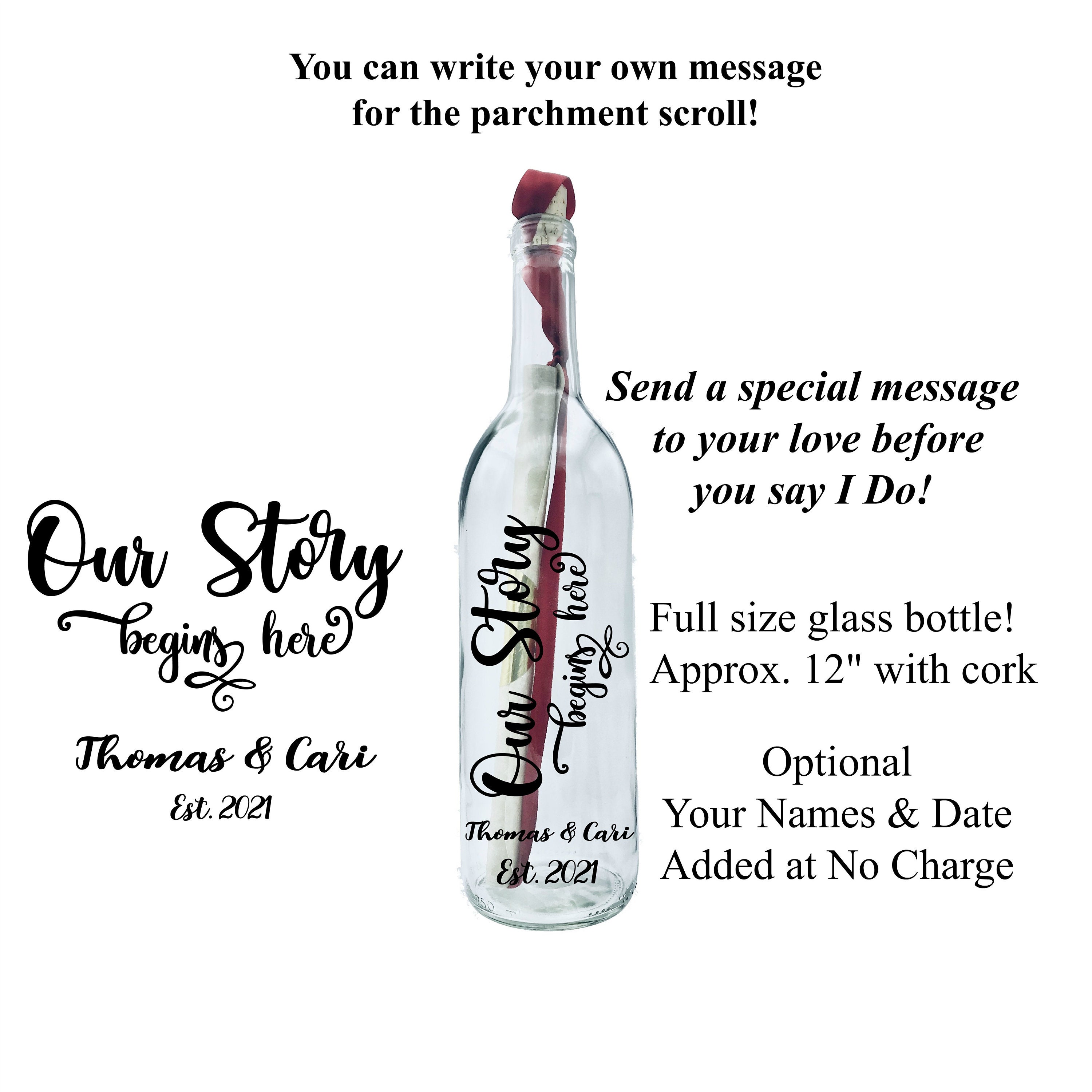 Personalized Message In A Bottle Gift 12 Glass Bottle Etsy