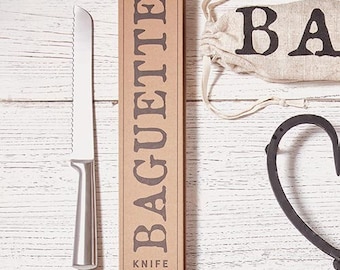 Engraved Baguette Knife, Personalized Bread Knife, Chef Gift, Foodie Kitchen Gift, Charcuterie Knife Gift, Cheese Board Knife, Tableware