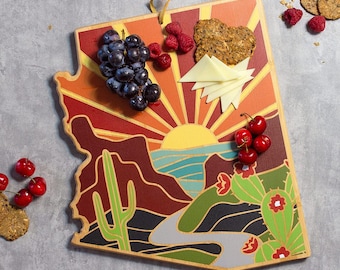 Arizona CUSTOM Personalized State Shaped Cutting Board and Charcuterie-Gifts For Her/Him-Housewarming Gift-Custom Gifts For Family/Friends