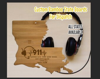 Dispatch Gift, Custom engraved state board, Gift for 911 dispatch, retired dispatch, 911 gifts, unique dispatch gift ideas, engraved gifts
