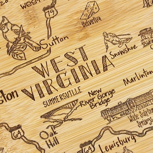 West Virginia CUSTOM State Shaped Cutting Board and Charcuterie-Gifts For Her/Him-Housewarming Gift-Custom Gifts For Family/Friends image 5