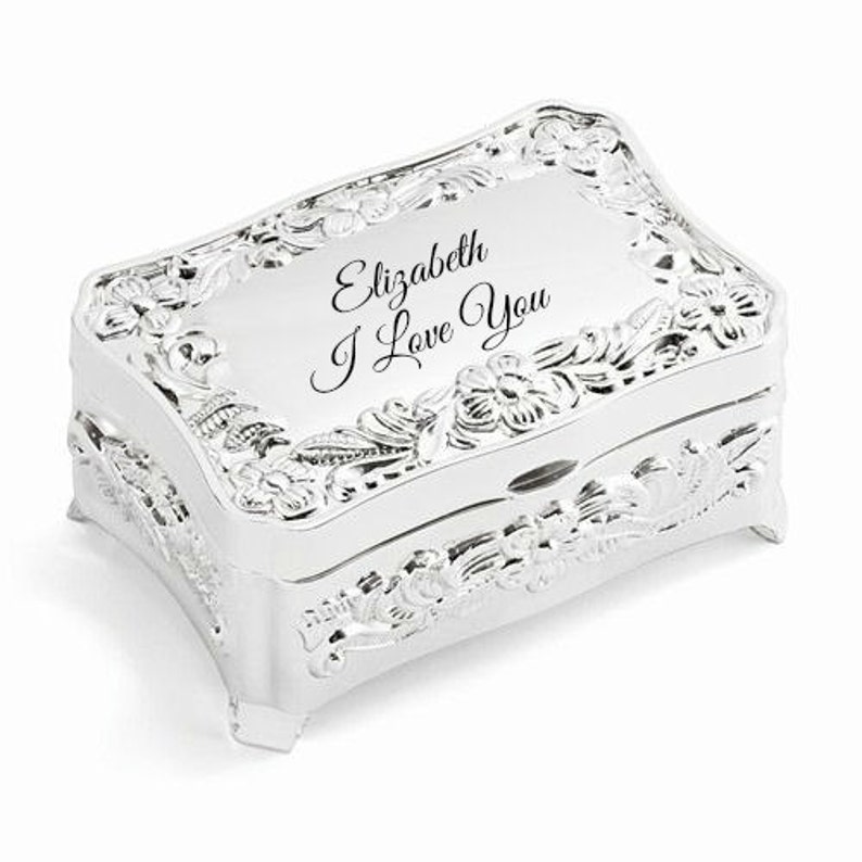 Silver Monogram Ring Box