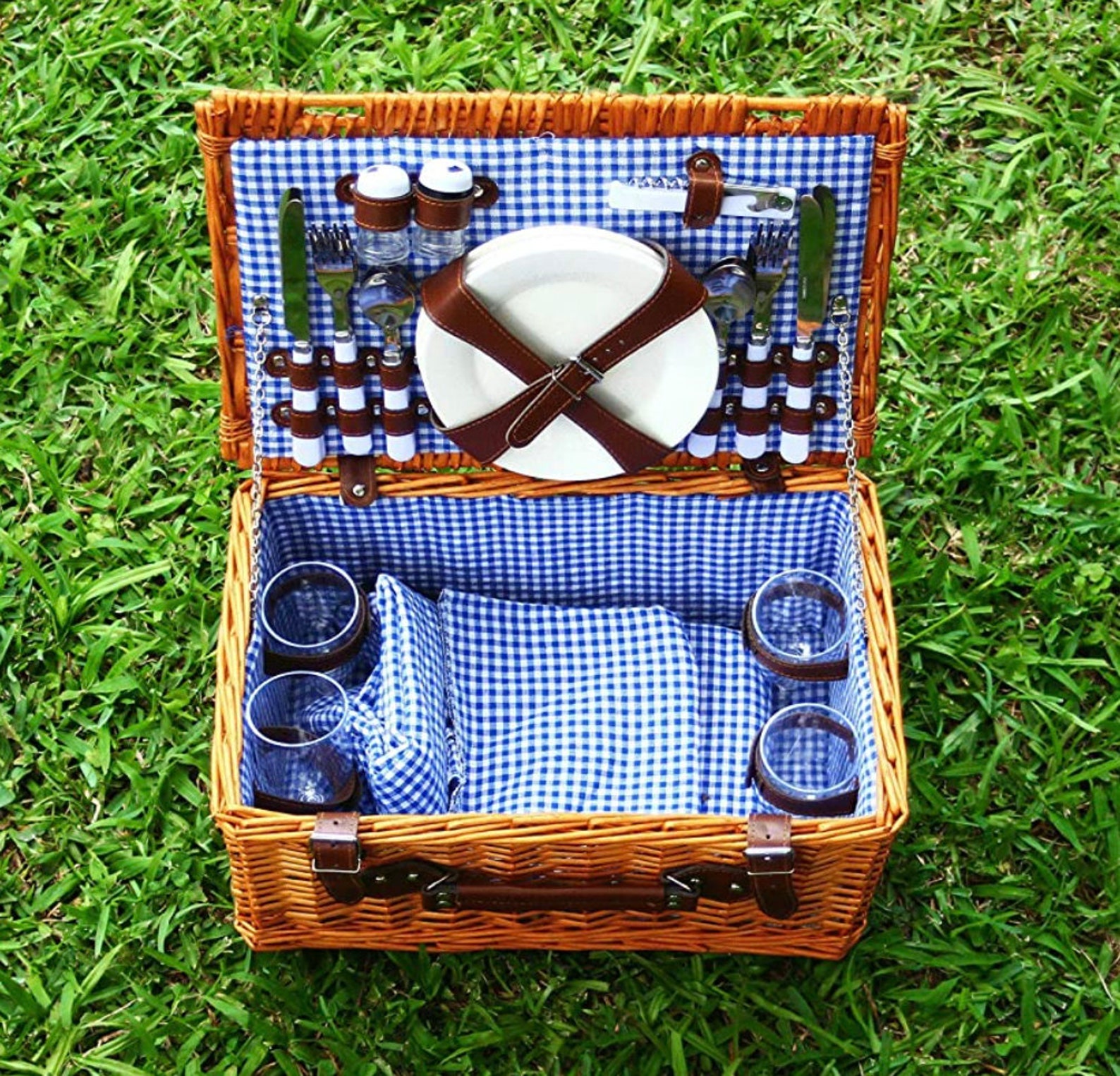 Personalized Picnic Basket for 4 Person Picnic Set Folding Etsy