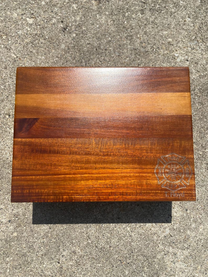 Personalized Firefighter Keepsake Box, Engraved Wooden Box With Lock - Etsy