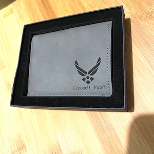 Billetera militar personalizada de la Fuerza Aérea, regalo de la Fuerza Aérea de los Estados Unidos