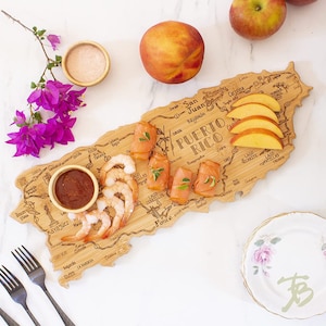 Puerto Rico CUSTOM Shaped Cutting Board and Charcuterie-Gifts For Her/Him-Housewarming Gift-Custom Gifts For Family/Friends