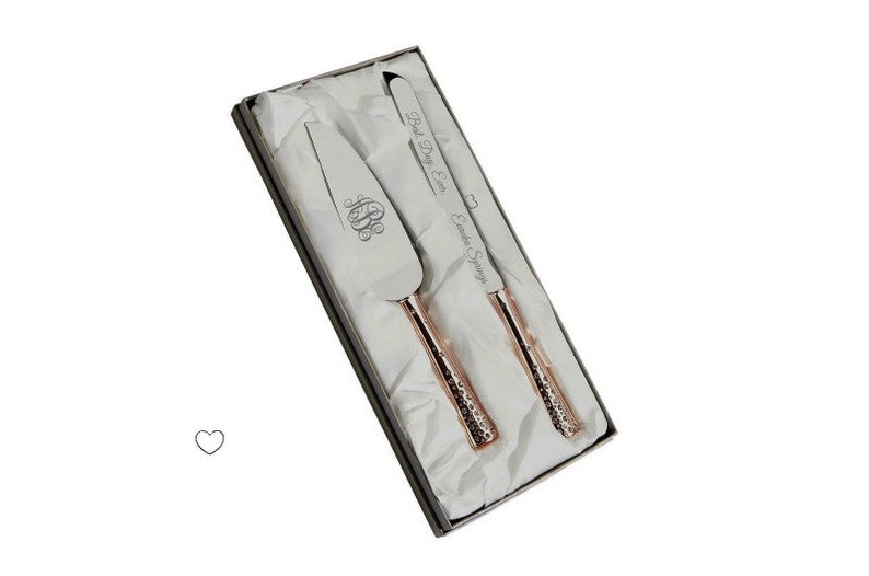 Engraved Rose Gold Galaxy Cake Serving Set With Personalized Etsy