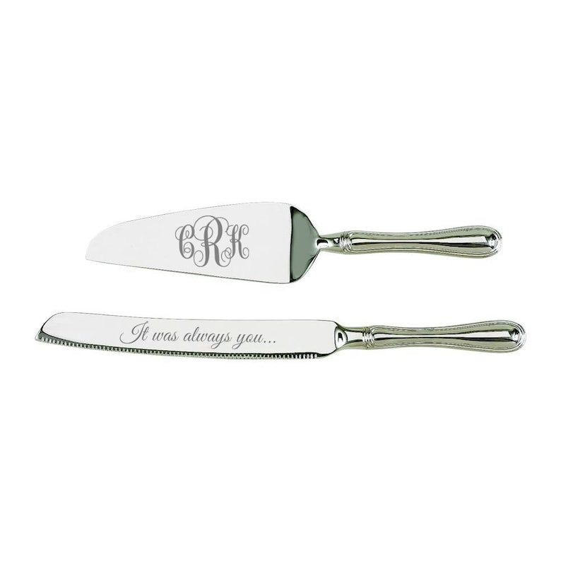 Wedding Cake Server and Knife Set Engraved With Westwood Style Etsy