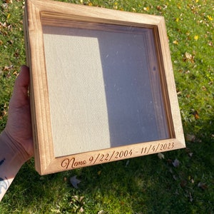 Wooden 10x10 Shadowbox, sympathy gift, memorial, wedding gift idea, shadow box for pets, shadow box for home decor, custom newlywed gift