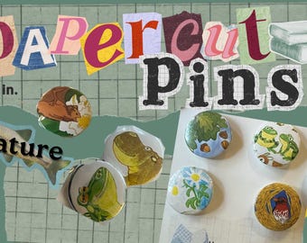 NATURE INSPIRED! Upcycled Pinback Buttons - 1.25&quot;