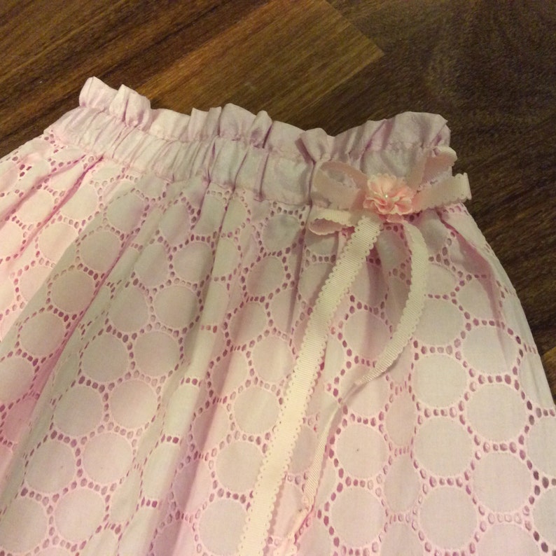 Little Girl Skirt in Pink Cotton Lace Size 4T Easter skirt Etsy