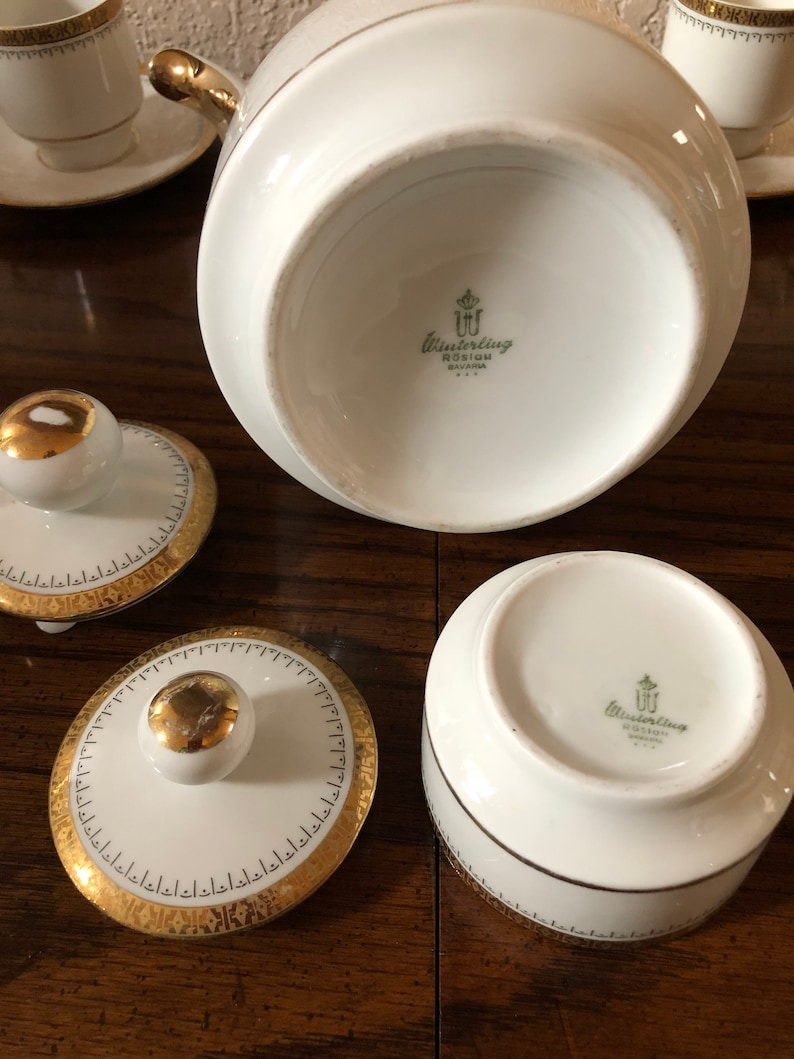 Bavarian CHINA TEA SET White China 22kt Gold Tea Set | Etsy
