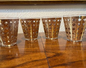 CANNELLA COCKTAIL GLASSES,  24kt Gold Encrusted Crystal Cocktail Glasses