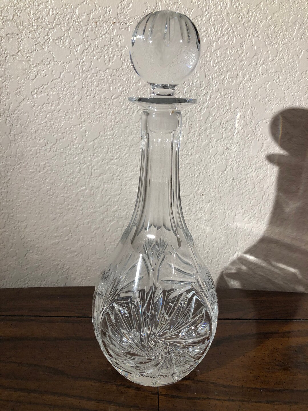 Poland LEAD CRYSTAL DECANTER, Crystal Cut and Etched 24 Lead Crystal