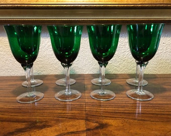 Emerald Green Champagne Goblets Crystal Glass Cup Red Wine Glasses