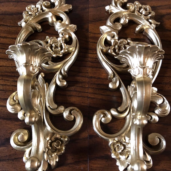 Gold Floral Sconces Etsy