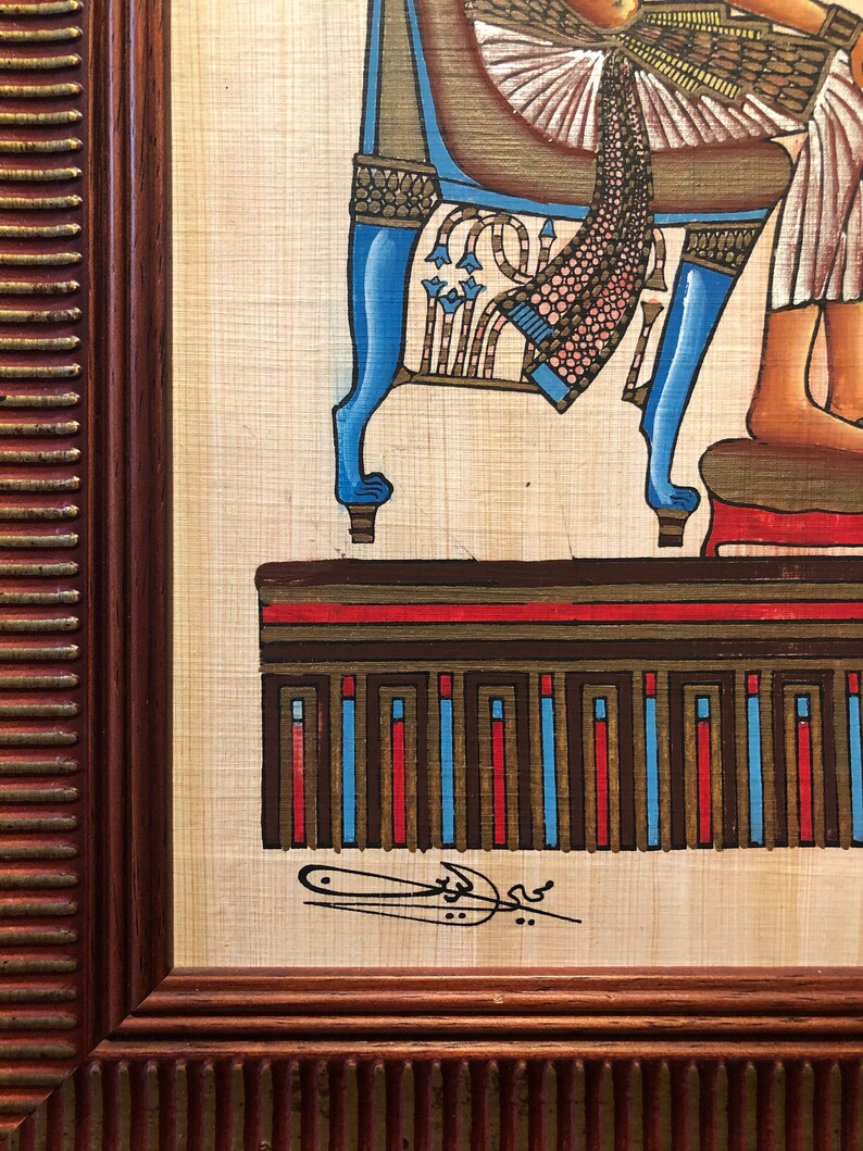 EGYPTIAN PAPYRUS PAINTING Papyrus Egyptian Painting Signed by - Etsy