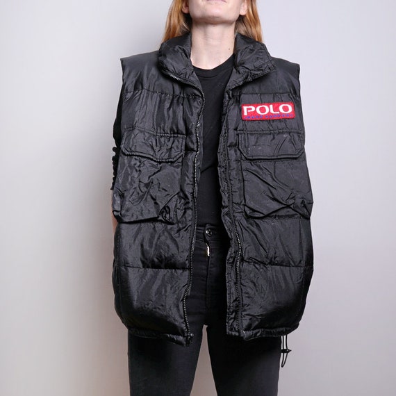 VINTAGE black 90s ralph lauren POLO puffer vest