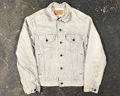 Vintage Levis Jean Jacket - Made in USA - Gray - Medium Mens - Denim Jacket - Vintage Clothing - Jeans - Vintage Denim - Workwear -