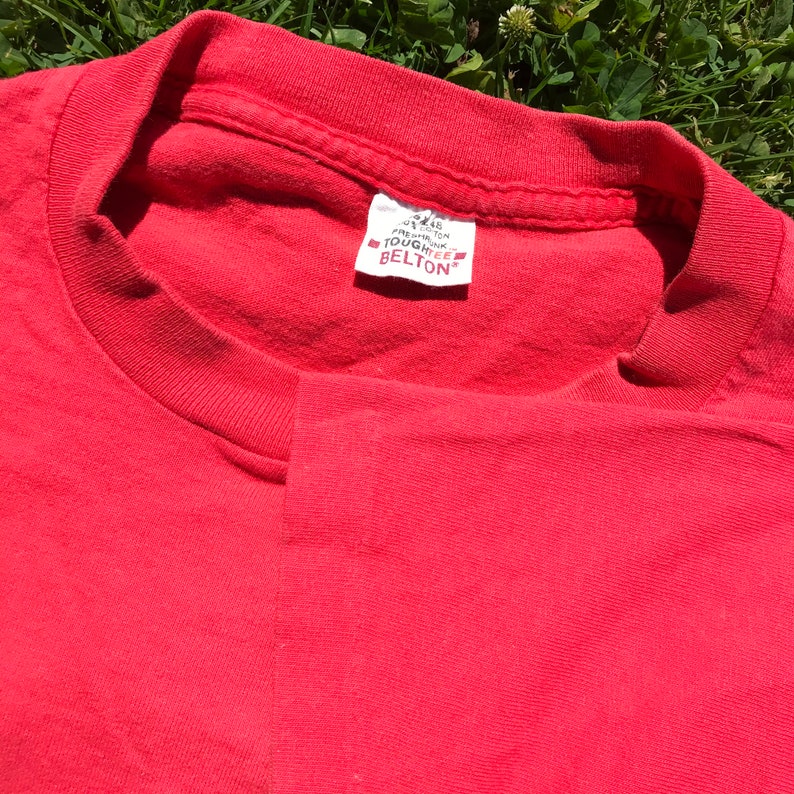 Vintage Clothing Large Sustainable Red 1982 Harley Davidson Pocket Tee Tacoma Washington - 80s Clothing Vintage Tees