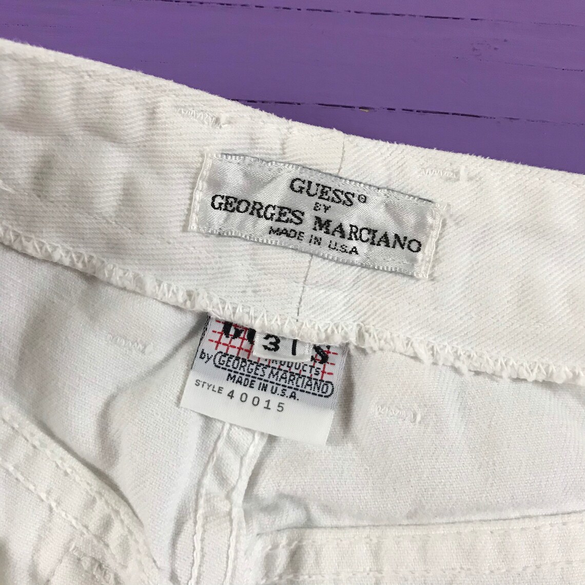 guess white high waisted jeans