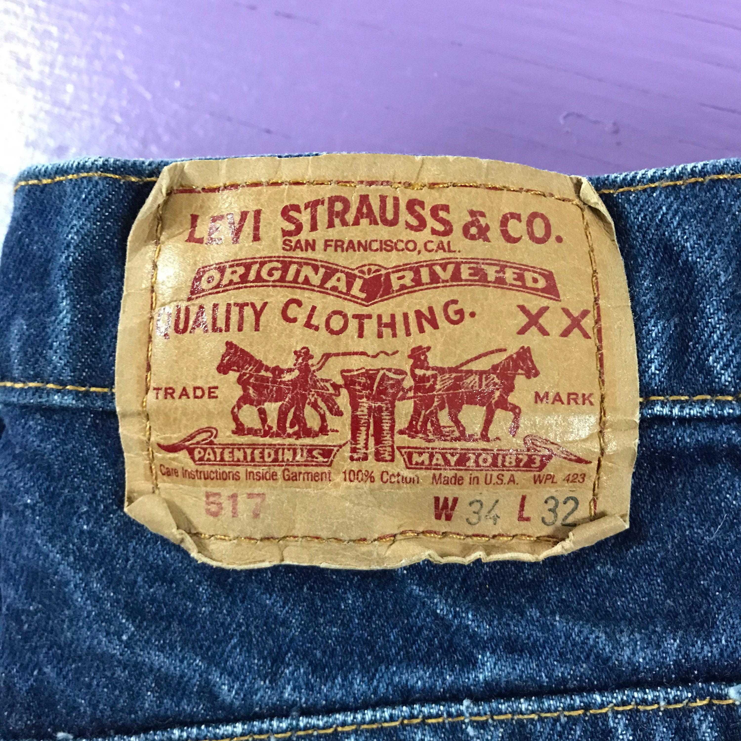 34x32 Levis 517 Jeans Boot Cut Made in USA Vintage Denim - Etsy