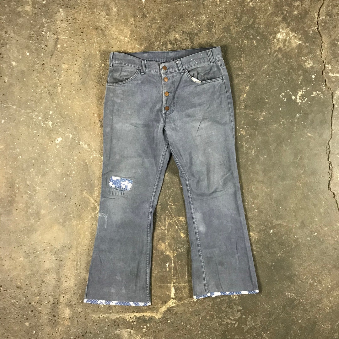 1960s Levis Big E Bell Bottoms 34 X 30 Patched Jeans - Etsy