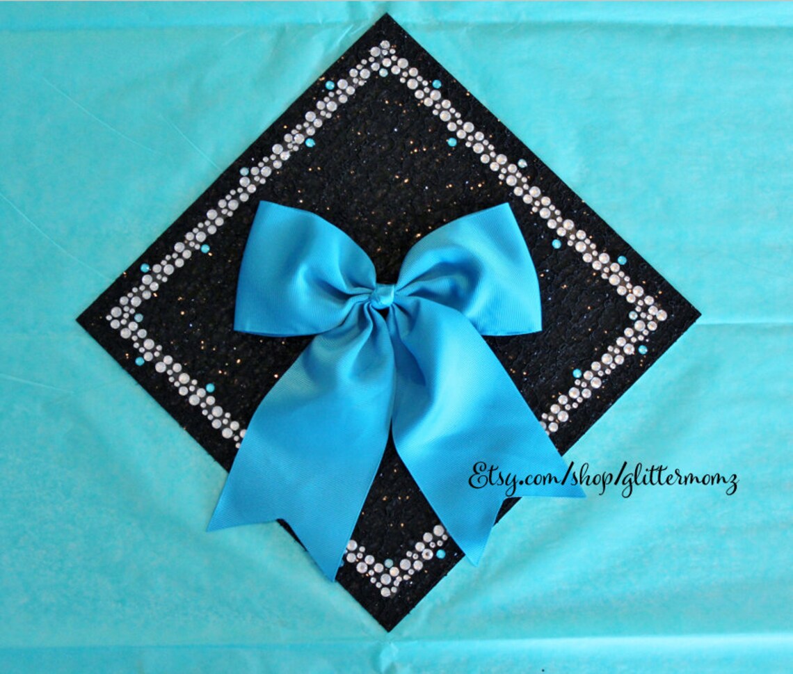 Graduation Cap Topper With Rhinestone Border and Bow! Choose Your Color ...