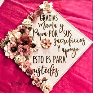 Gracias Mama y Papa Spanish Graduation Cap Topper