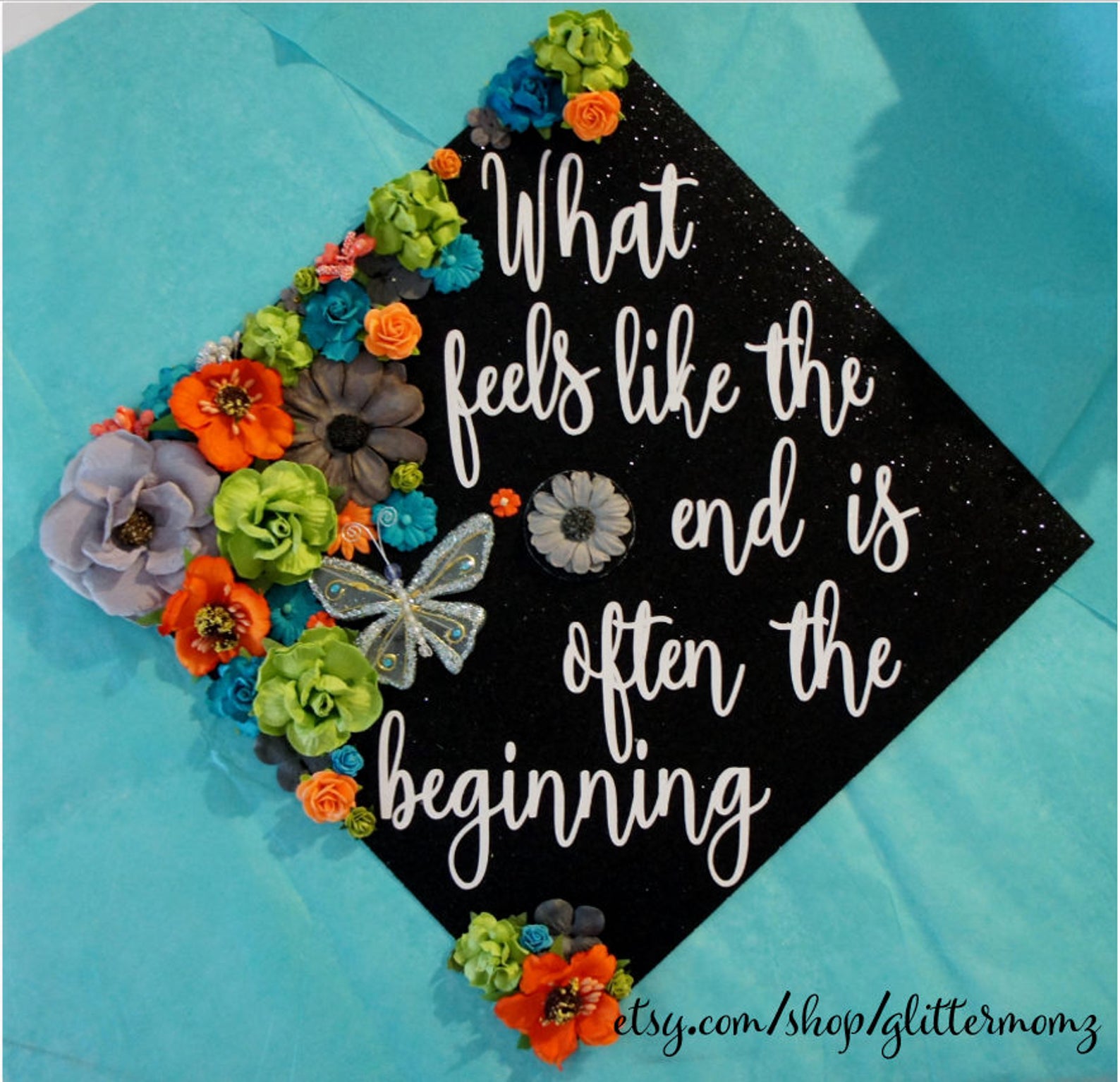 Graduation Flower Crown Graduation Cap Topper the End is Often Etsy