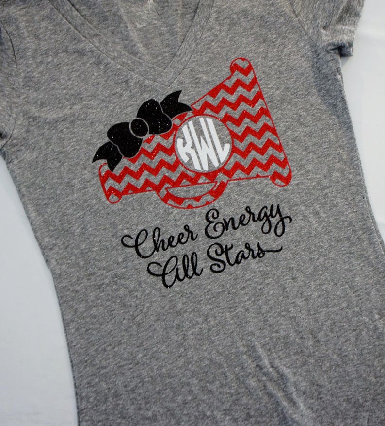 Cheer Squad Shirt Megaphone with Monogram and Team Name Cheer Etsy
