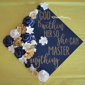 Graduation Cap Topper God is Within Her She Can Master Anything