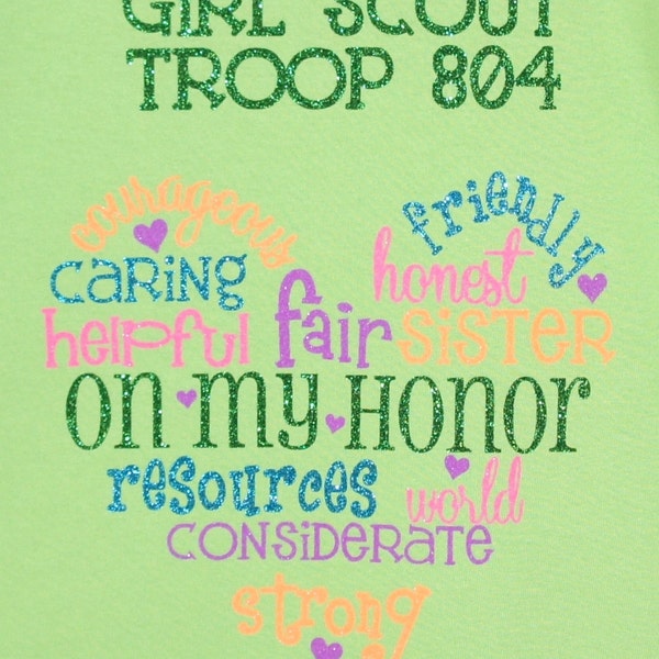 RESERVED FOR MDEIBLER4**  Brownie Troop T-shirt! Customize for your Troop # and favorite colors!