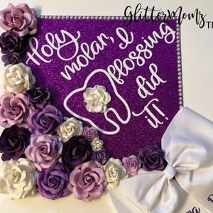 RDH Graduation Cap Topper Holy Molar I Flossing Did It Dental Hygeine