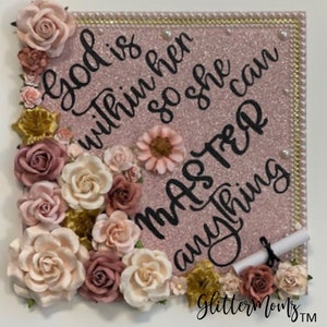Graduation Cap Decoration God is Within Her She Can Master Anything
