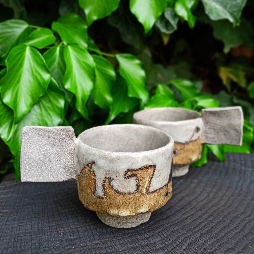 Ceramic Espresso Cups Set of 2 Handmade Tea Cups One of a Etsy