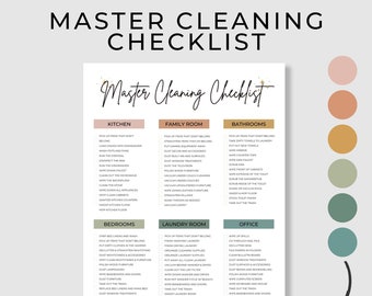 Master Cleaning Checklist by Room | Cleaning Checklist