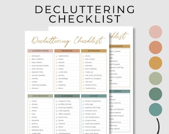Declutter Challenge Checklist | Printable Decluttering Checklist | Cleaning Checklist | 12 Rooms