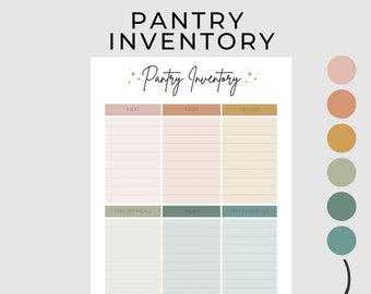Pantry Inventory List | Pantry Inventory Printable
