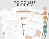 To-Do List Template Bundle | Editable Monthly To-Do List | Weekly To-do List