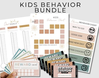 Kids Behavior Chart and Reward Bundle | Star Chart | Homeschool Chart | Reward Chart