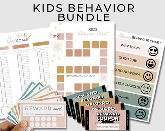 Kids Behavior Chart and Reward Bundle | Star Chart | Homeschool Chart | Reward Chart