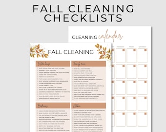 Fall Cleaning Checklist | Cleaning Calendar | Cleaning Schedule | Cleaning Checklist