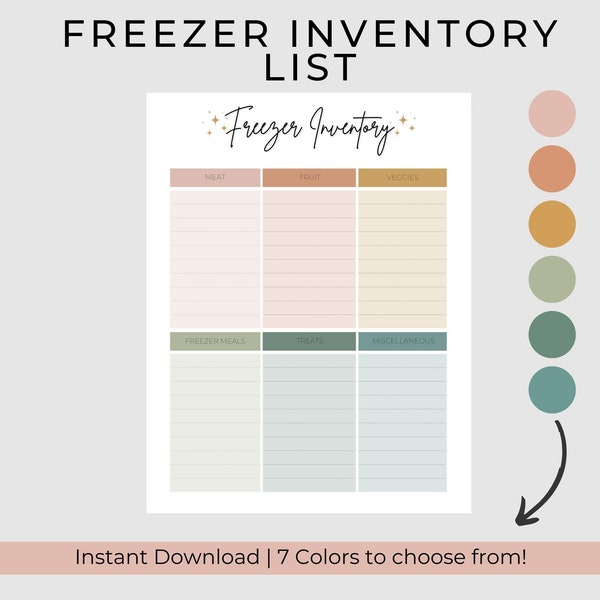 Freezer Inventory List | Freezer Inventory Printable